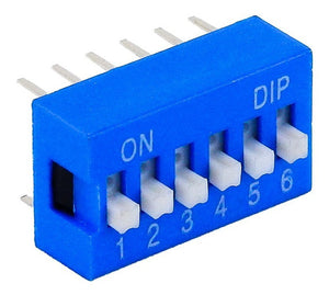 Interruptor dip switch 6p azul