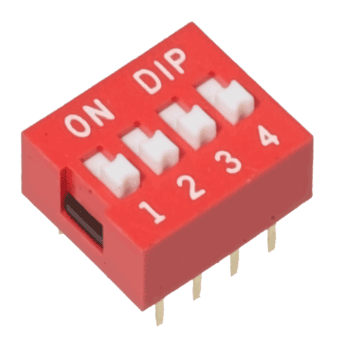 Interruptor dip switch 4P Rojo